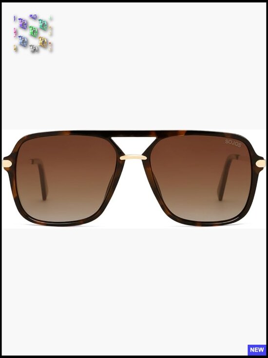 Retro Square Polarized Aviator Sunglasses Unisex Lightweight Classic Vintage main image 7